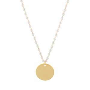 Disk & Pearl Necklace